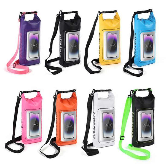 White 2L Waterproof Phone Pouch - Multi-Functional PVC Dry Bag for Swimming and Water Activities