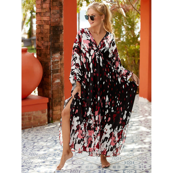 Style 8 Loose Fit Caftan Dress - Resort Style Beach Coverup for Women