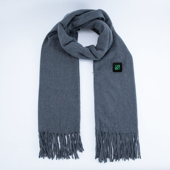Gray Heated Scarf - Electric Warming Scarf, Winter Outdoor Essential (Without power bank)