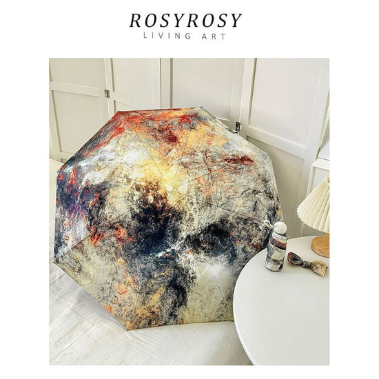 Sunburned Rock Mini 5-Fold Umbrella - Portable, Anti-UV, Black Glue Coating