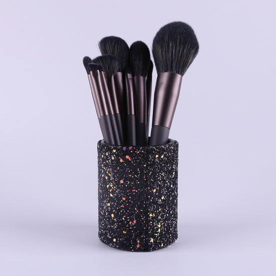 Modern Gray (Brush + Bucket) 10 Piece Face Eye Makeup Brush Set - Premium Makeup Blending Brushes