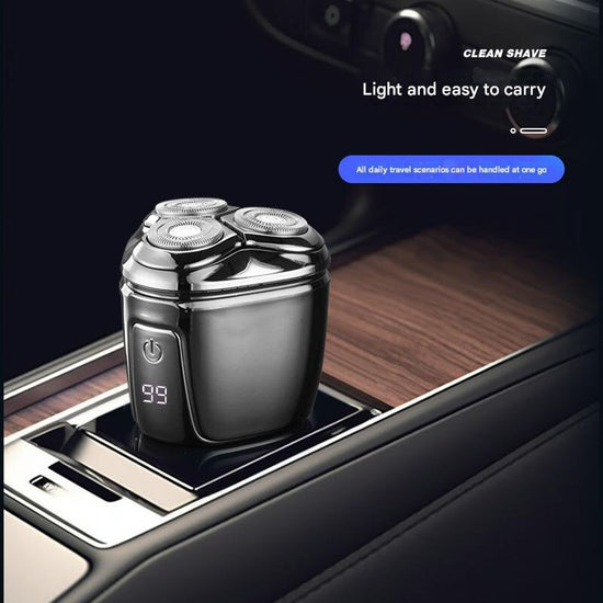 Silver Mini Electric Shaver for Men - Portable & Rechargeable Razor for Travel