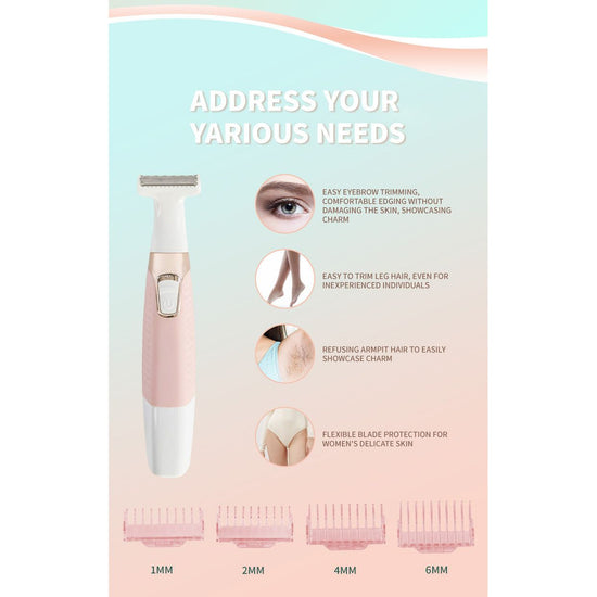 Pink Electric Shaver for Women - USB Rechargeable, Painless Hair Removal