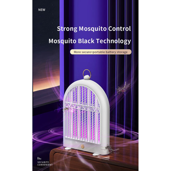 White (Plug-in) USB Mosquito Killer Lamp - Electric Bug Zapper, Wall-Mounted/Standing, Silent