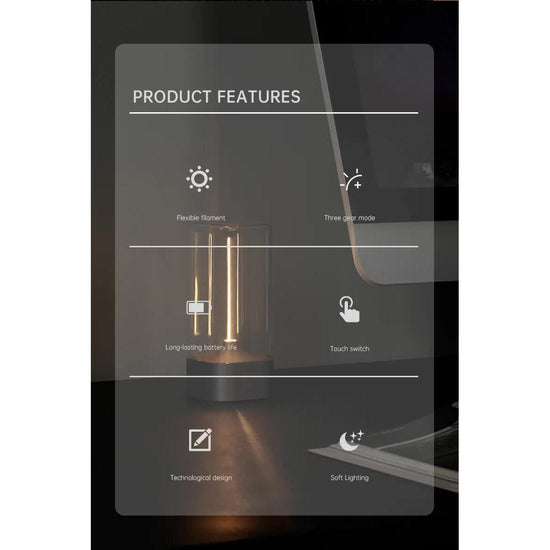 Gery Portable Magnetic Table Lamp with Bendable LED - USB-C Rechargeable