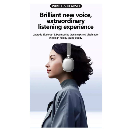 Black Comfortable Over-Ear Headphones - Hi-Fi Sound, Long Battery, Swivel Control