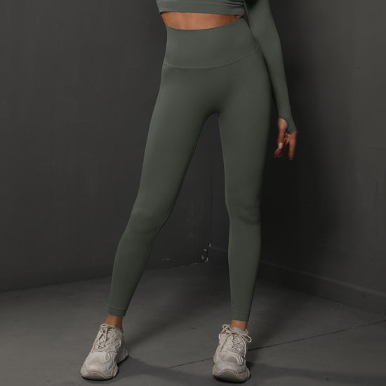 Size M Dark Grey Seamless High-Waisted Yoga Pants for Women - Lift Workout Leggings for Running, Gym, and Fitness