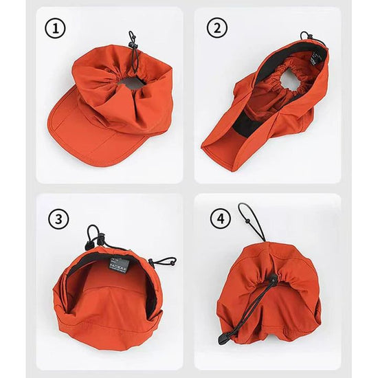 Grey Summer Outdoor Quick Dry Sun Hat - Foldable Visor Cap - UV Protection - 55-58cm