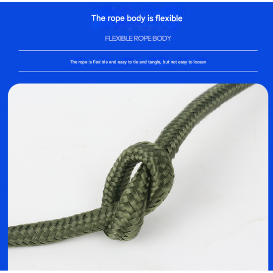 Green Polyester (for home use) Without Wire Core Heavy Duty Adjustable Clothesline Set (2 Pack) - 15 Steel Wire Core Nylon Rope with Hooks for Outdoor & Camping