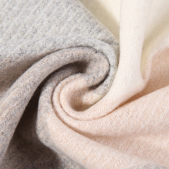 Cozy Color Block Fringe Scarf - Red Shawl for Fall and Winter