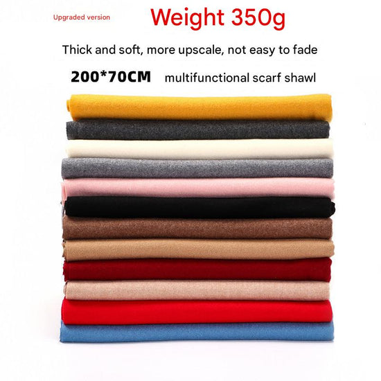 Luxury Cashmere Blend Scarf, Large 200x70cm Fringed Scarf (Beige Gray)