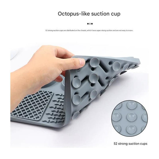 Pet Slow Feeder Lick Mat with Suction Cups - Anti-Anxiety Dog Feeding Mat(Blue)