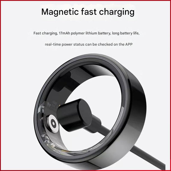 Advanced Smart Health Ring - 24/7 Heart Rate, SpO2, Sleep & Activity Tracker with Magnetic Charging(gold)