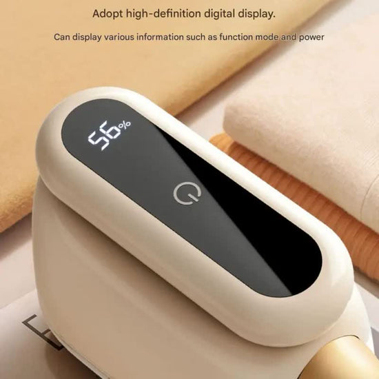 Compact Electric Lint Remover with LED Display & Dual Head - USB Rechargeable(Purple)