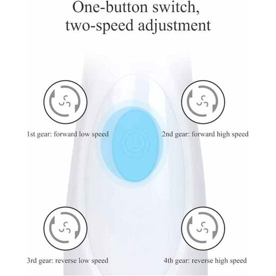 Blue 3-Head Electric Facial Cleansing Brush - Rechargeable Spin Scrubber Kit