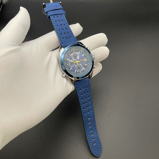 Blue leather strap Elegant Men&