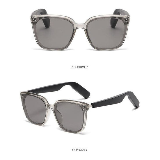 Grey Fashion Bluetooth Music Sunglasses - UV Protection Eyewear with Speakers