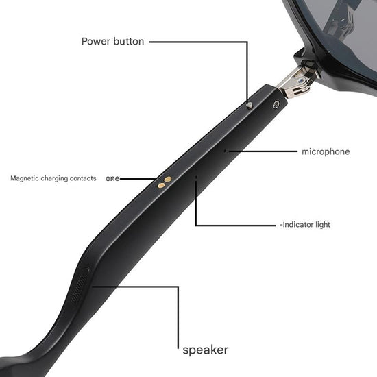 Purple lenses Fashion Bluetooth Music Sunglasses - UV Protection Eyewear with Speakers