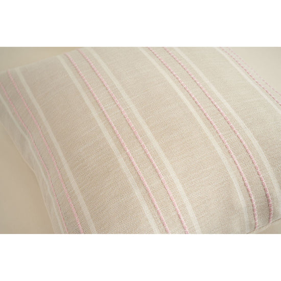 Textured Vertical Striped Pillowcases - Scandinavian Home Decor Accents (Pink Stripes Pair - 45x45cm)