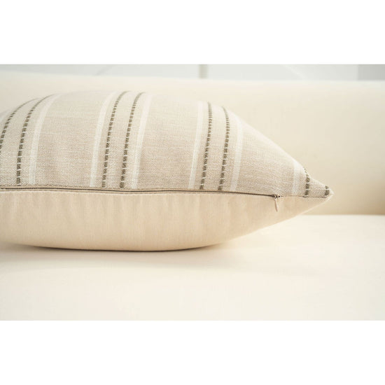 Textured Vertical Striped Pillowcases - Scandinavian Home Decor Accents (Green Stripes Pair - 45x45cm)