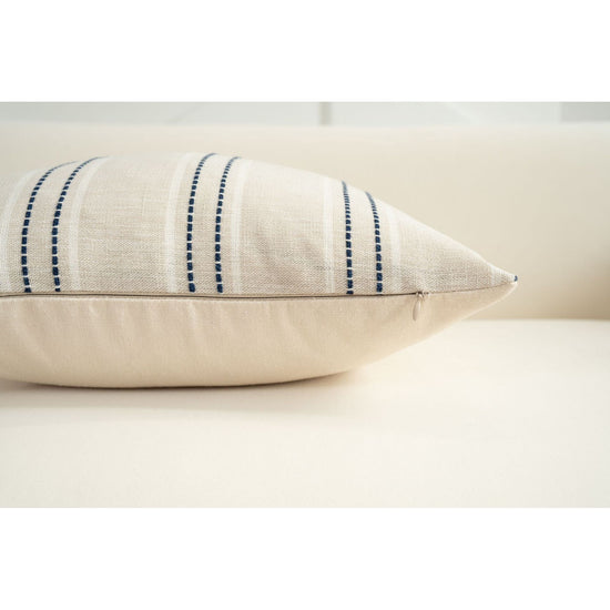 Textured Vertical Striped Pillowcases - Scandinavian Home Decor Accents (Blue Stripes Pair - 45x45cm)