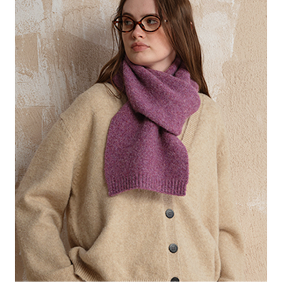 Purple Soft Wool Blend Knitted Scarf Women Men Winter Pure Color Neck Wrap (157x22cm)