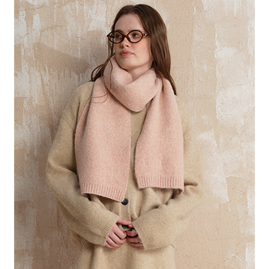 Pale pinkish gray Soft Wool Blend Knitted Scarf Women Men Winter Pure Color Neck Wrap (157x22cm)