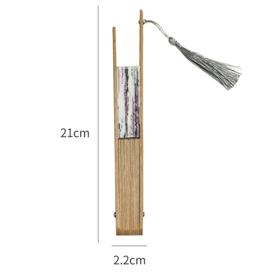 2 PCS Floral Bamboo Folding Hand Fan - Traditional Chinese Style Round Folding Design (Black background with flowers)