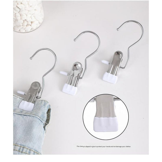 Black Stainless Steel Hanging Clips (35 PCS) - Strong Grip for Pants, Hats, Socks, Laundry