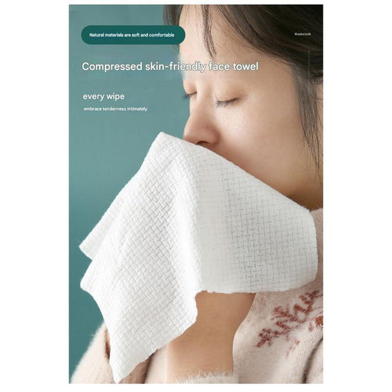 8 Packs (160 Total) Portable Cotton Compressed Towels - Soft, Absorbent Face Cleansing Cloths (Circular compression : 20x22cm)