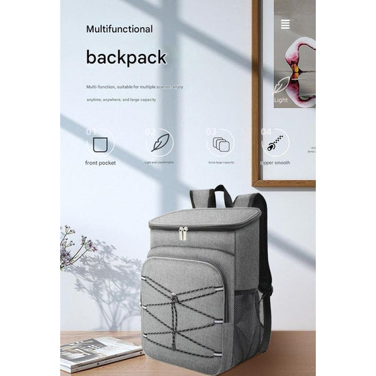 Blue Large Insulated Cooler Backpack - Leakproof, Lightweight for Picnic, Beach, Camping