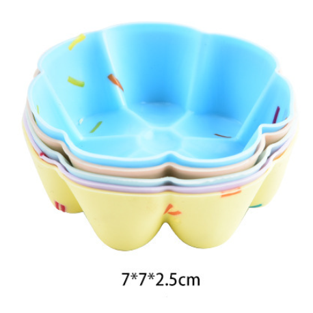 Style 8 Silicone Mini Cake Molds (30 Pack) - For Cupcakes, Desserts (7x7x2.5cm)