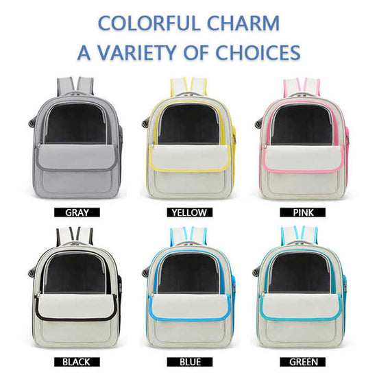 Grey Spacious Pet Carrier Backpack with Clear Window - Comfortable Travel Bag for Cats & Small Dogs