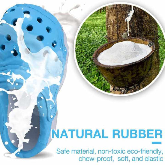 Size L Yellow Tough Slipper Dog Chew Toy - Natural Rubber Treat Dispenser & Teeth Cleaner for Interactive Play & Boredom Relief