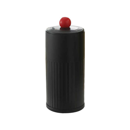 Black Automatic Lifting Makeup Brush Holder - Dustproof Desktop Organizer with Lid & Compartments