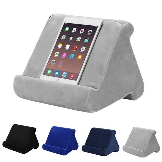 Dark Blue Soft Multi-Angle Tablet Pillow Stand - Comfy Reading & Viewing Holder for iPads, Books, eReaders