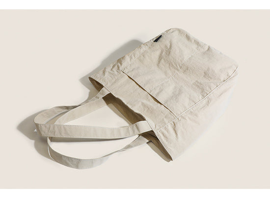Beige Chic Lightweight Canvas Blend Tote Bag - Stylish Large Capacity Shoulder Bag for Women, Perfect for Commute & Daily Use