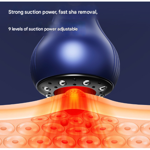 White Electric Meridian Scraping Massager with Air Release Valve - Full Body Suction Therapy, 16.6x8.4cm