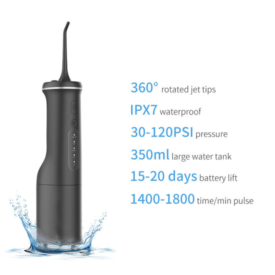 White Home Electric Oral Irrigator - Portable Water Flosser for Teeth Cleaning