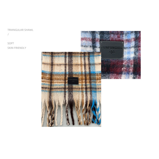 Yellow-green Plaid Color-Block Women&