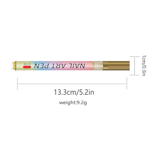 Green 0.7mm Nail Art Doodle Pen 12 Sticks- Single Color Acrylic Marker for Nail Design, No-Bake