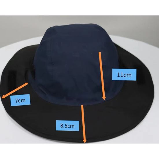 Black Autumn-Winter Waterproof Sun Hat with Fleece Lining and Wide Brim