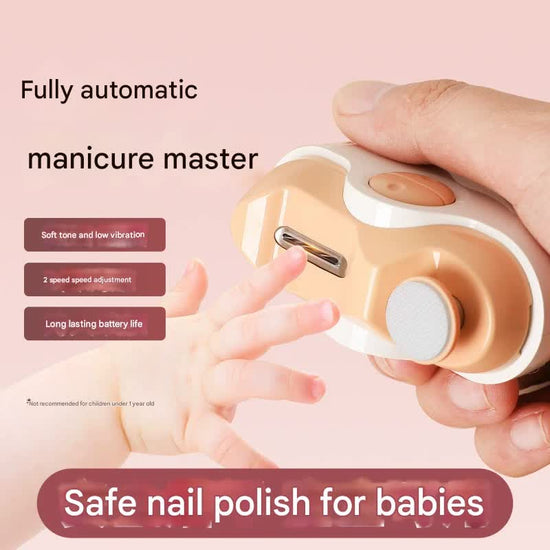 Purple Electric Nail Clipper & Filer - 2 Speed, Low Noise, Safe for Babies (1yr+) & Adults