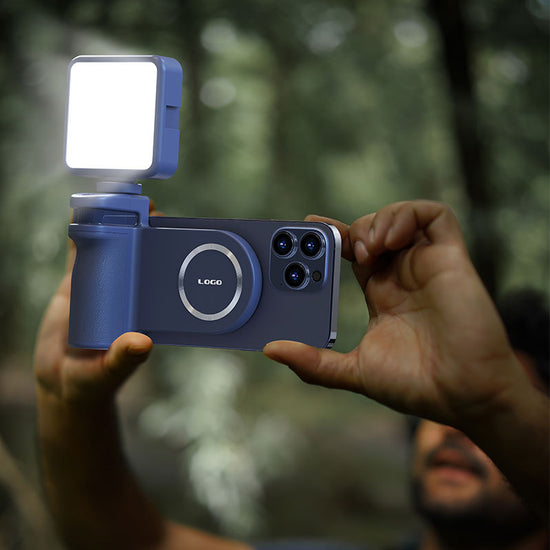 MagSafe Compatible Camera Grip & Phone Stand with Detachable Bluetooth Remote - Versatile Photography Assistant(black)