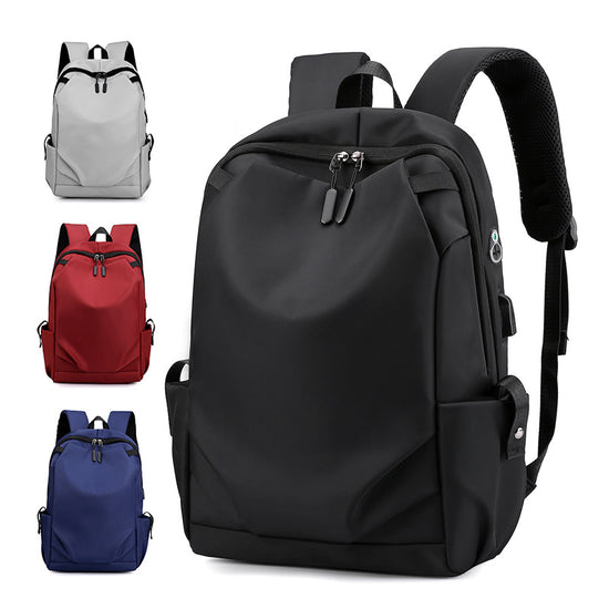 Black Modern Anti-Theft Laptop Backpack with USB Charging Port - Water-Repellent Travel & Business Bag for 15.6 Inch Laptops