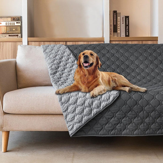 Grey 2-Sided Waterproof Pet Sofa Cover - Dog Bed Protector Blanket for Furniture, Couches & Car Seats (200x200cm, Machine Washable)