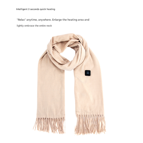 Pink USB Electric Heated Scarf - 3-Level Heat Setting Winter Neck Warmer