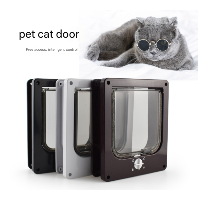 Size XL White 4-Way Locking Pet Flap Door for Cats and Small Dogs - Weatherproof Magnetic Cat Door