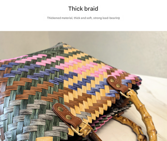 Red Balloon Dog Vintage Striped Dachshund Woven Tote Bag - Stylish Hand-Carry Beach Bag for Women