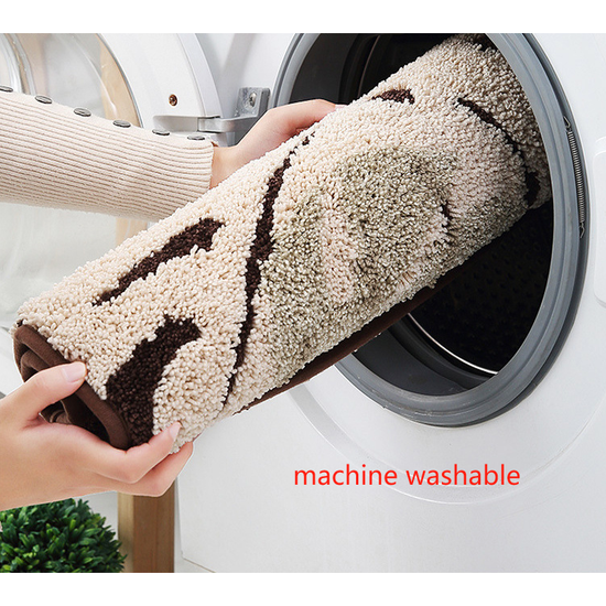 Spring Jacquard Bathroom Mat - Super Absorbent Non-Slip Rug (40x60cm), Toilet Floor Mat for Bathroom/Bedroom/Entryway